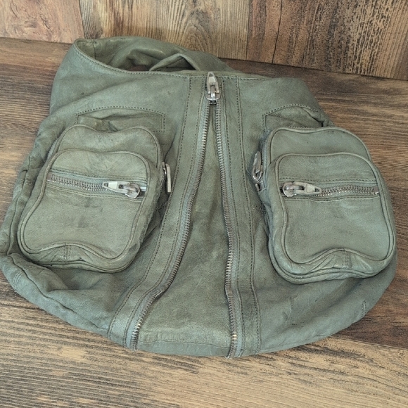 Alexander Wang Olive Green Lambskin Leather Crossbody Shoulder Donna Bag Purse - Picture 10 of 10